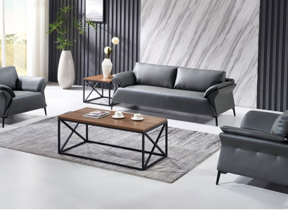 Sofa Couch Polster Garnitur Sitz Sofas Couchen 3+1+1 Sitzer Büro Einrichtung Neu